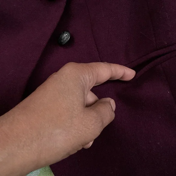 SOLD! Banana Republic Double Breasted Plum Wool Blend Military Jacket - Picture 10 of 13